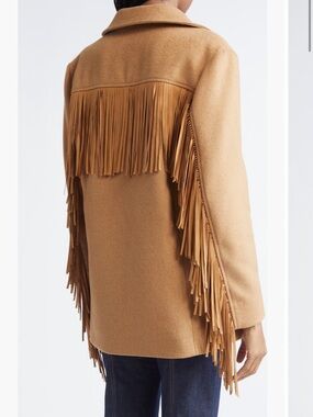 Cinq A Sept Keeley Fringe Trim Coat